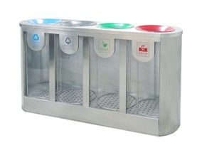 不锈钢室内四分类垃圾桶