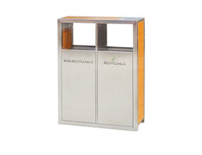 钢木分类垃圾桶