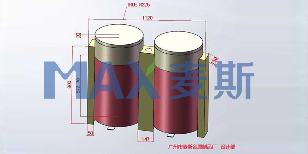 湖北客户定制烤漆垃圾桶